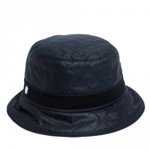 Hermes Navy Blue Quilted Bucket Hat