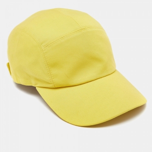 Hermès Yellow H Embroidered Cotton Cap Size 59