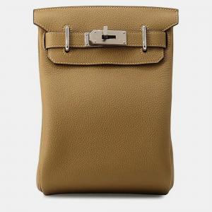 Pre Owned Hermes Kelly Akkad PM Dune Togo Calfskin Leather Shoulder Bag