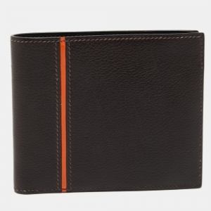 Hermès Chocolat/Orange Epsom Leather MC² Copernic Wallet