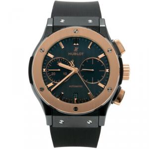 Hublot Black Ceramic & 18K Rose Gold Classic Fusion Chronograph Men's Watch 45MM