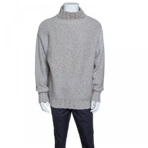 Baldessarini Hugo Boss Cream Melange Cashmere Turtle Neck Sweater XXXL