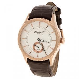 Ingersoll White Rose Gold-Plated Steel Bloomsbury Men's Wristwatch 42MM