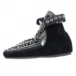 Pre Owned Isabel Marant Black Suede Morley Studded Boots Size 38