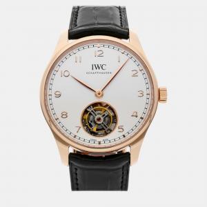 IWC Silver 18k Rose Gold Portugieser Manual Winding Men's Wristwatch 42 mm