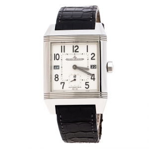 Jaeger LeCoultre Silver White Stainless Steel Reverso Squadra 230.8.77 Men's Wristwatch 35 mm