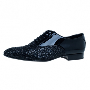 Jimmy Choo Black Patent Glitter Barker Oxfords Size 43