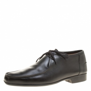 J.M.Weston Black Leather Lace Up Derby Size 42.5
