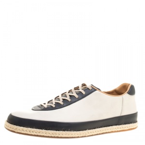 J.M.Weston Two Tone Leather Espadrille Low Top Sneakers Size 42.5