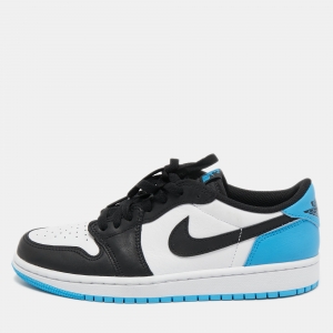 Jordan Blue Leather Jordan-1-Retro-Low Top Sneakers Size 40