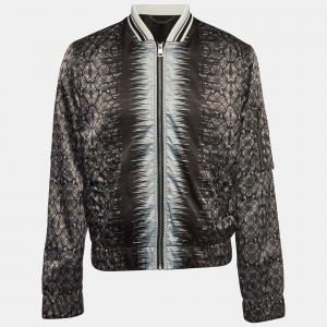 Just Cavalli Multicolor Animal Print Synthetic Bomber Jacket L