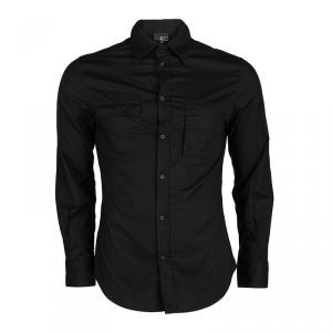 Just Cavalli Black Inverted Pocket Detail Button Front Shirt XL