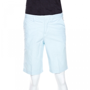 Pre Owned Kenzo Light Blue Cotton Collection Fit Bermuda Shorts S