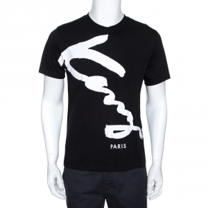 Kenzo Monochrome Logo Print Cotton Crew Neck T-Shirt M