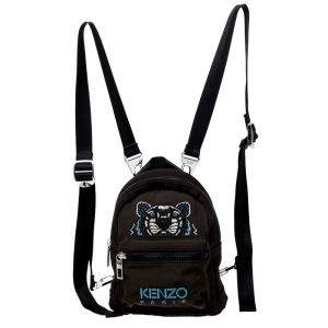 Kenzo Dark Green Canvas Mini Tiger Backpack