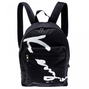 Kenzo Black Nylon Signature Logo Bakcpack