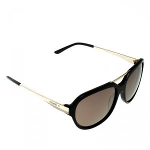 Korloff Black/Gold Aviator Sunglasses