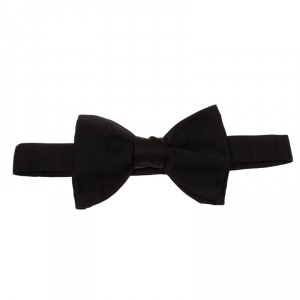 مملوكة مسبقًا Lanvin Black Silk Satin Classic Bow Tie