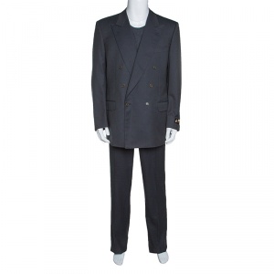 Lanvin Grey Wool Double Breasted Tailored Suit XL