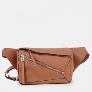 Pre Owned Loewe Puzzle Small Brown Calfskin Leather Bumbag Bag