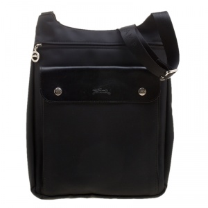Longchamp Black Nylon Messenger Bag