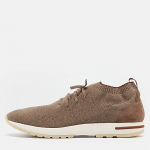 Loro Piana Brown Wool 360 Flexy Walker Low Top Sneakers Size 45