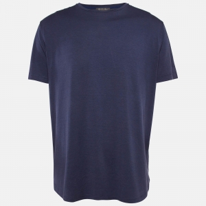 Pre Owned Loro Piana Blue Cotton Blend Soft T-Shirt XXL