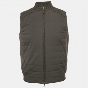 Pre Owned جيليه لورو بيانا نيلون رمادي ماتش بلاي منفوخ مقاس كبير