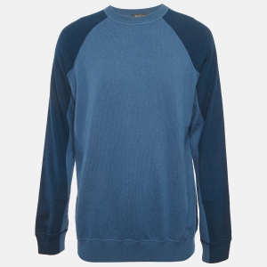Pre Owned Loro Piana Blue Cashmere Crew Neck Sweater XXL