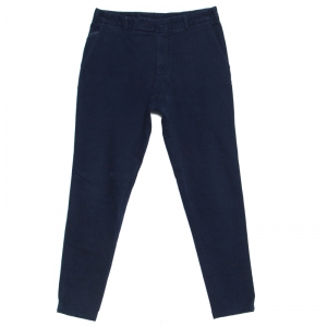 Loro Piana Navy Blue Stretch Cotton Tailored Trousers M