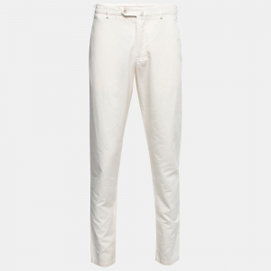 Pre Owned Loro Piana Cream Cotton & Linen Trousers XL