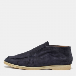 Pre Owned Loro Piana Blue Suede Open Walk Chukka Boots Size 45