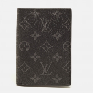 Pre Owned Louis Vuitton Passport Cover Monogram Eclipse Canvas 