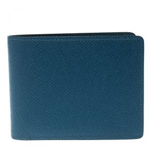 Louis Vuitton Blue Taiga Leather Bifold Wallet
