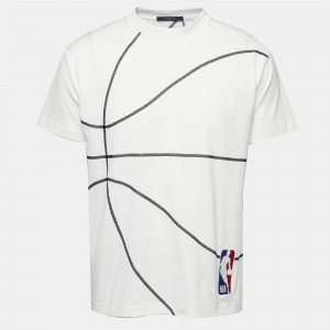Louis Vuitton White Cotton NBA Short Sleeve T-Shirt S
