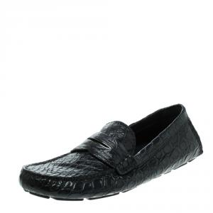 Louis Vuitton Marine Alligator Leather Penny Loafers Size 44