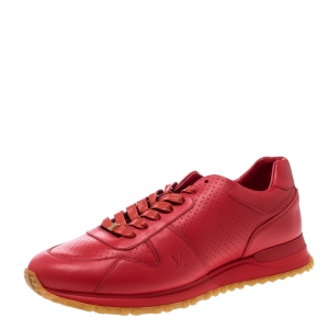 Louis Vuitton x Supreme Red Leather Run Away Lace Up Sneakers Size 42.5