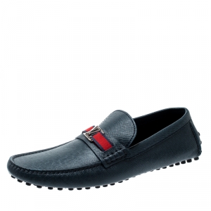 مملوكة مسبقًا Louis Vuitton Blue Leather Hockenheim Loafers Size 44