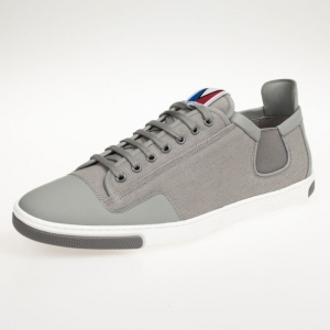 Pre Owned Louis Vuitton Grey Leather Slalom Sneakers Size 44