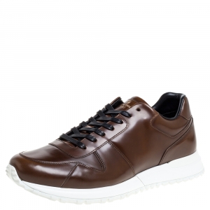 Louis Vuitton Brown Leather Run Away Low Top Sneakers Size 42