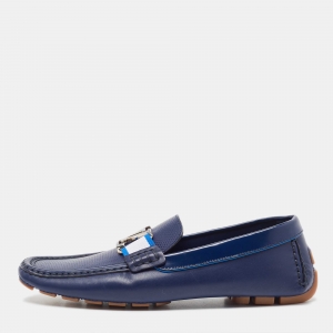 Louis Vuitton Blue Leather Monte Carlo Loafers Size 41