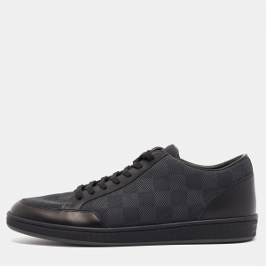 Louis Vuitton Black Damier Graphite Fabric and Leather Offshore Sneakers Size 40.5