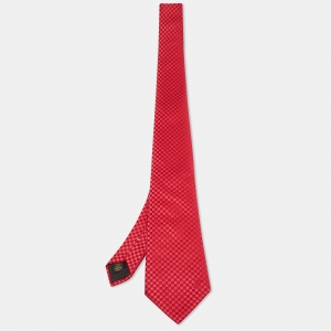 Louis Vuitton Red Silk Lv Micro Damier Tie 