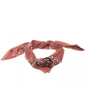 Louis Vuitton Brick Orange Paisley Print Cotton On the Road Bandana Scarf