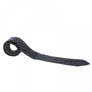 مملوكة مسبقًا Louis Vuitton Black Monogram Patterned Silk Jacquard Tie