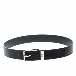 Louis Vuitton Black Leather Pont Neuf Belt 85cm