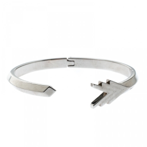 Louis Vuitton VVV Silver Tone Hinged Cuff Bracelet
