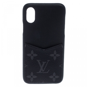 Louis Vuitton Black Monogram Eclipse Leather Xs Iphone Case 