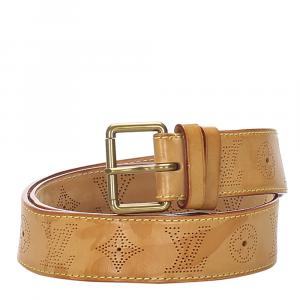 Louis Vuitton Brown Vachetta Mahina Leather Belt 90 CM