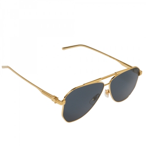 Pre Owned Louis Vuitton Gold Tone/ Grey Z1200W Nightlight Aviator Sunglasses